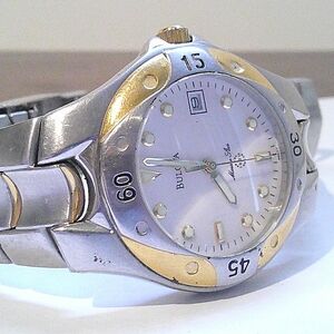 Bulova Marine Star Two-Tone Quartz Watch 100M Vintage